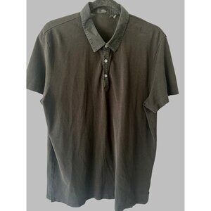 THEORY SHORT SLEEVE POLO SHIRT Men's SizeXL BLACK PIMA COTTON minimalist